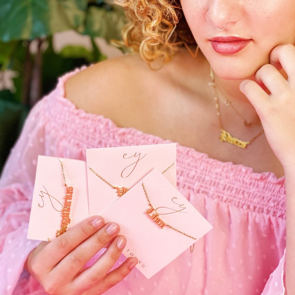 Old English Zodiac Necklace